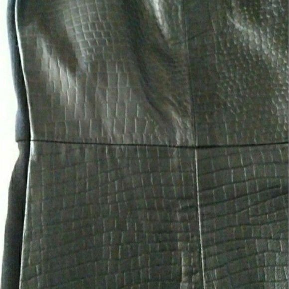 REAL LEATHER DRESS SHEATH CROC EMBOSSED MINI DRESS SMALL WOMENS - Picture 4 of 7